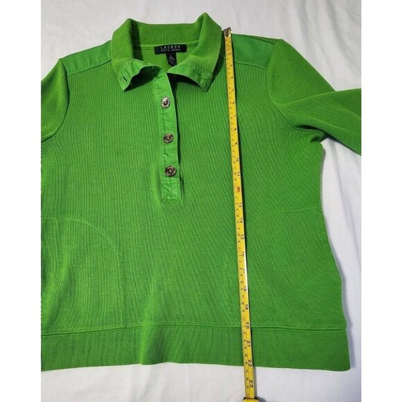Lauren Ralph Lauren Green Sweater with Gold Buttons - Picture 4 of 5